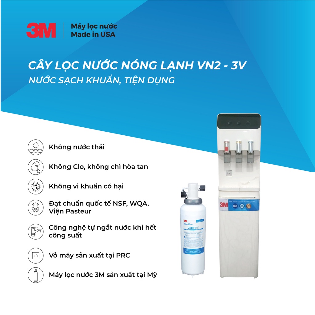 Máy Lọc Nước Nóng Lạnh 3M VN2-3V (Sử Dụng Máy 3M FF100)