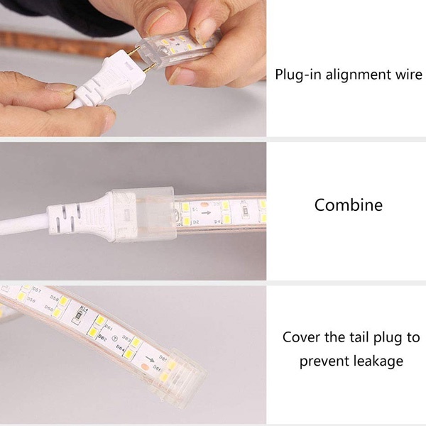 10m dây led đôi màu Trắng 2835 mạch led sợi đồng bọc vỏ nhựa silicon dẻo - 20m tặng 1 nguồn