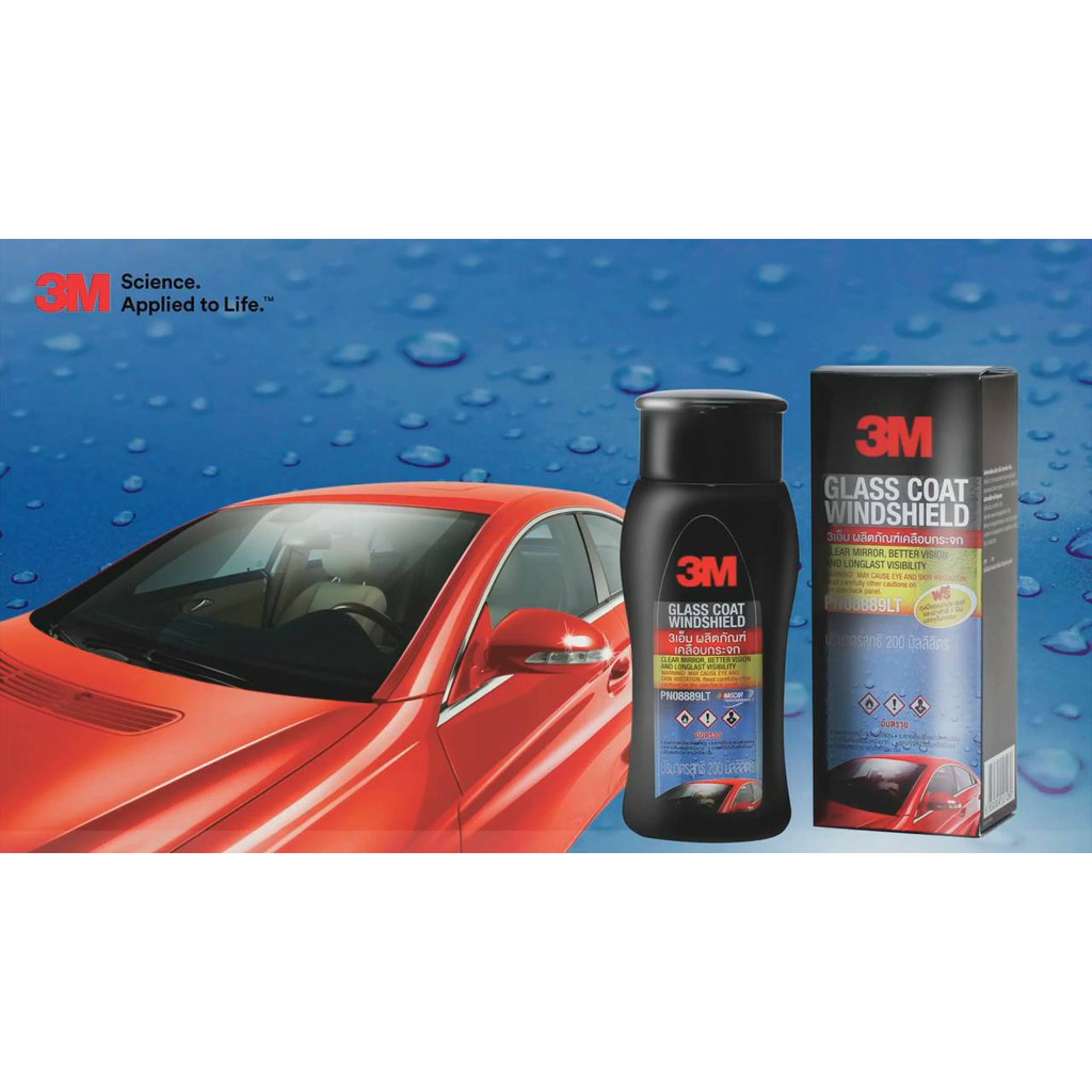 Dung Dịch Chống Bám Nước Cho Kính Xe Ô Tô 3M-GLASS COAT WINDSHIELD (200ml)