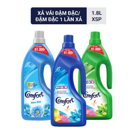 Nước xả vải Comfort Đậm đặc hương Ban mai chai 1800ml