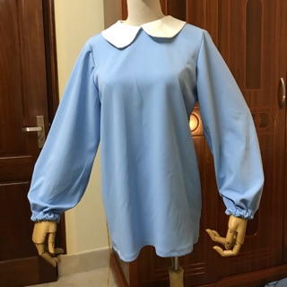 /sẵn/ Áo cosplay học sinh tiểu học màu xanh
