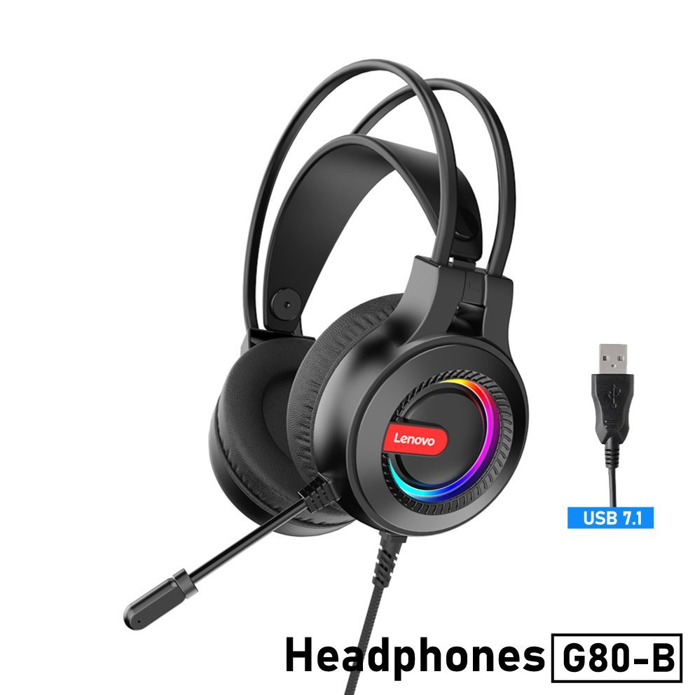 Tai nghe 7.1 gaming LENOVO G80-B thinkplus RGB - Bass cực dày (Đen) - Nhất Tín Computer
