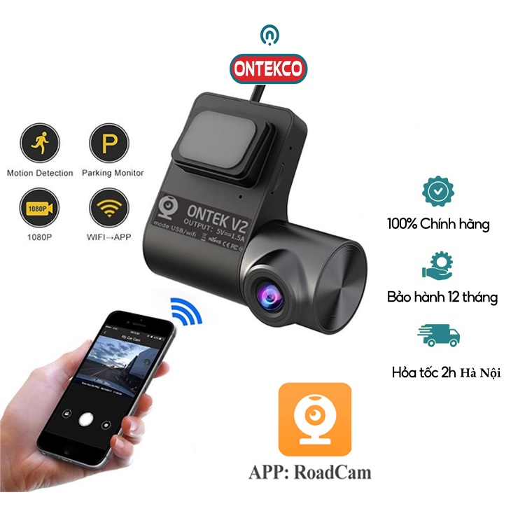 Camera Hành Trình ô tô ONTEKCO V2/ V8, kết nối WIFI điện thoại và Màn Hình Android FULL HD dễ cài đặt | BigBuy360 - bigbuy360.vn