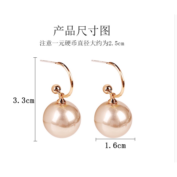 Bông Tai Hình Tròn Đính Ngọc Trai Lấp Lánh Phong Cách Hàn Quốc Mới Cho Nữ