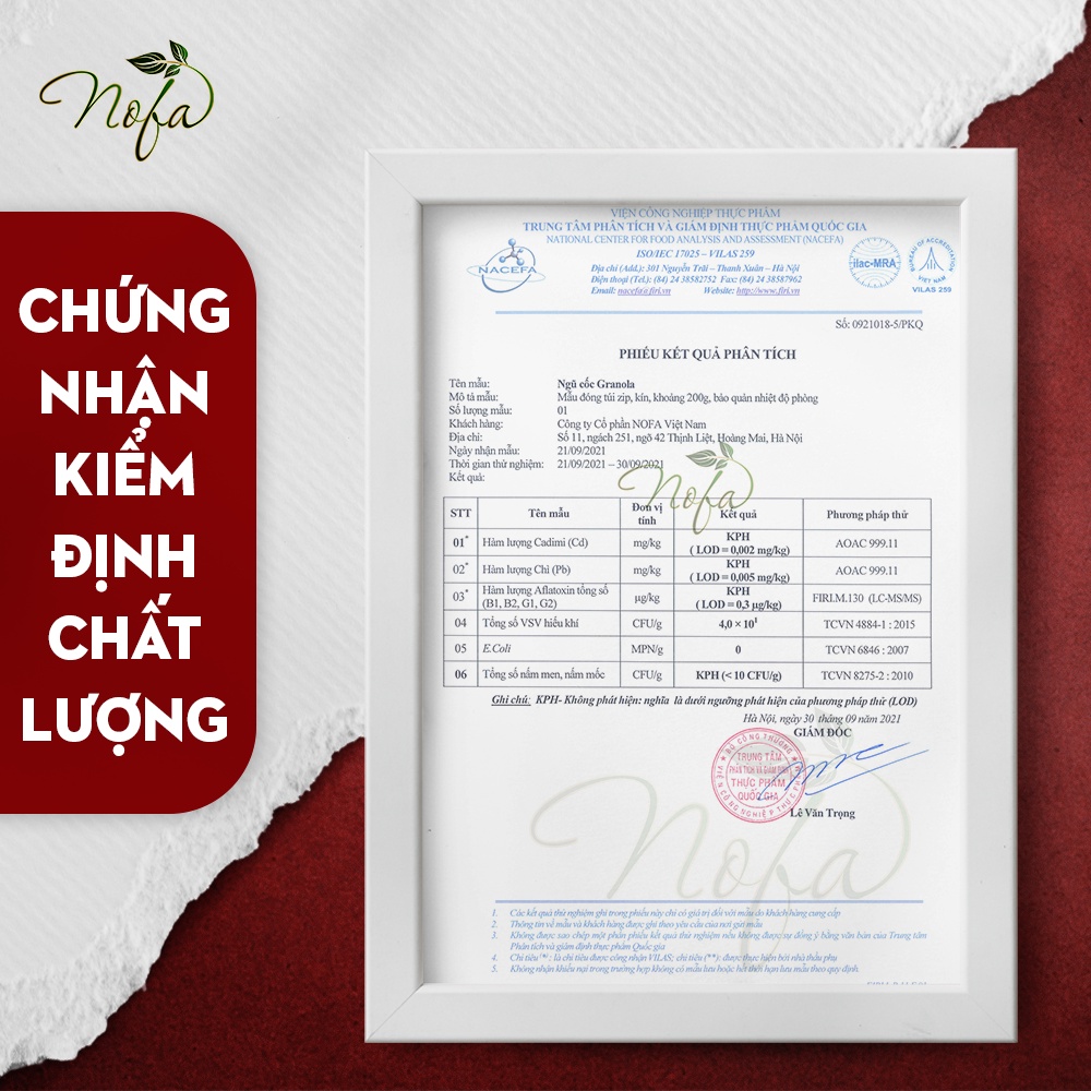 Granola Siêu Hạt &amp; Quả Nofa 500Gr, Túi Zip Và Hũ Ngũ Cốc Giảm Cân Đẹp Dáng Thêm Macca, Óc Chó Đỏ, Dâu Tây, 75% Yến Mạch
