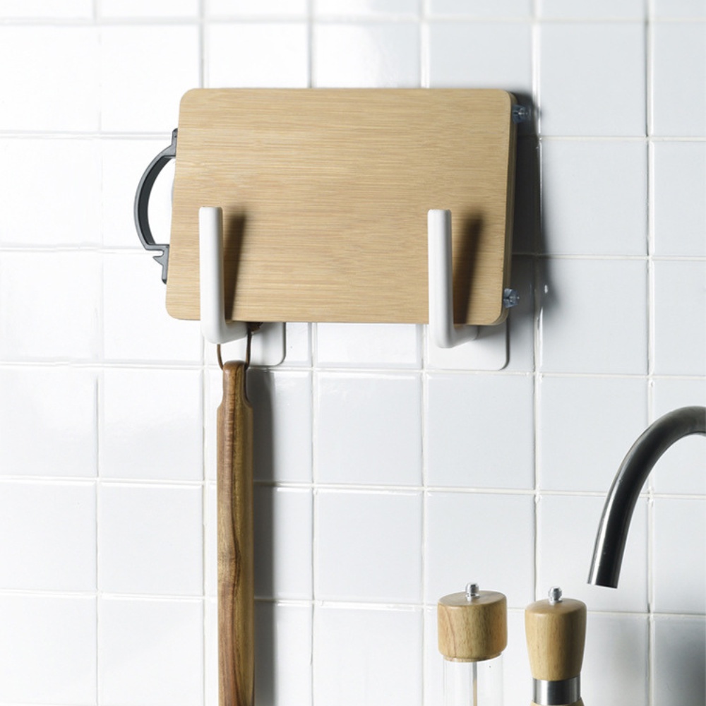 Móc dán tường chữ L treo cuộn giấy đa năng treo cốc và nắp nồi đồ dùng nhà bếp nhà tắm tiện lợi