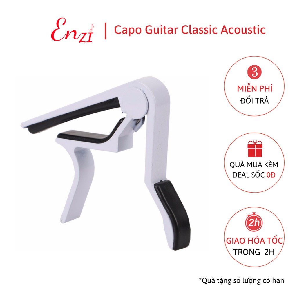 Kẹp capo nhỏ guitar classic acoustic kim loại màu đỏ Enzi lên tông hạ tông dùng cho mọi loại đàn ghita