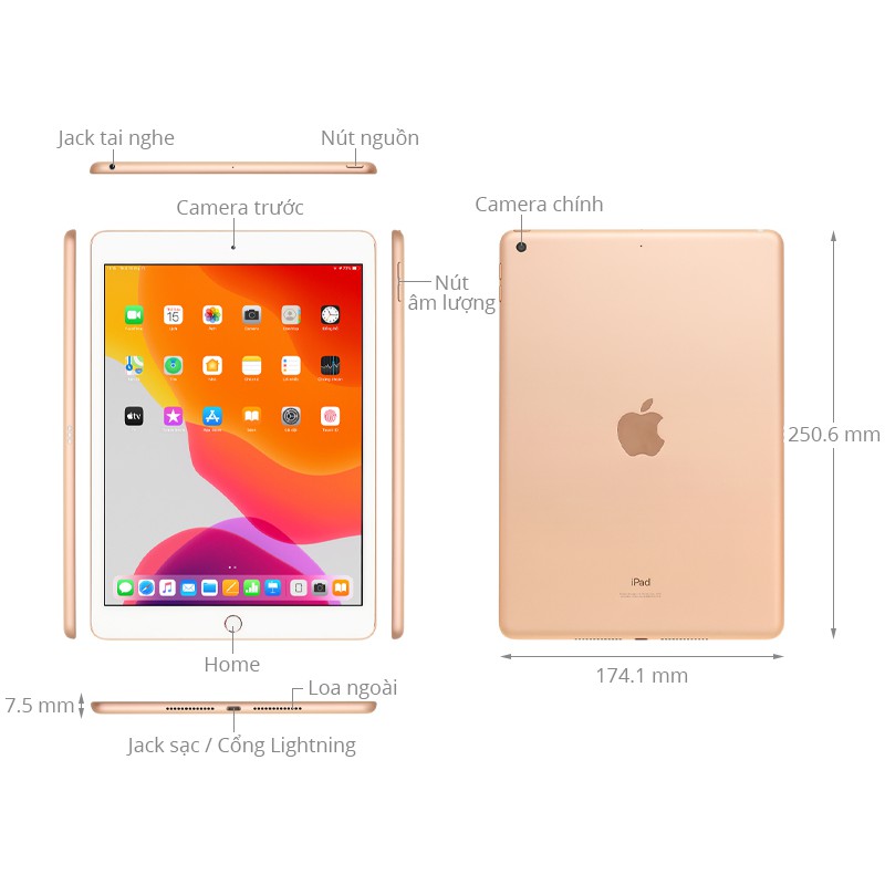 Ipad gen 7 10.2 inch Wifi 32Gb (đã qua sử dụng) Tặng đồ khủng