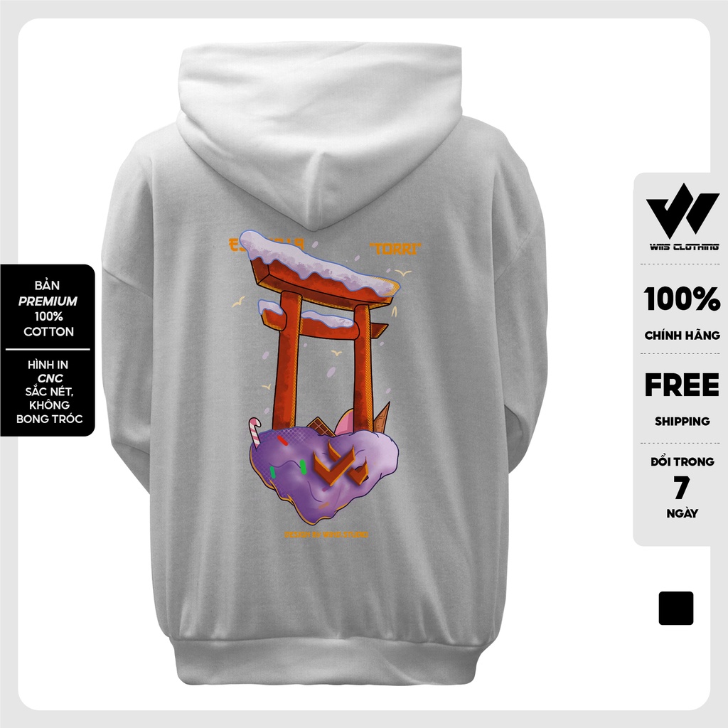 Áo hoodie form rộng WIIS bản Premium unisex nỉ bông TORY thời trang nam nữ oversize ulzzang