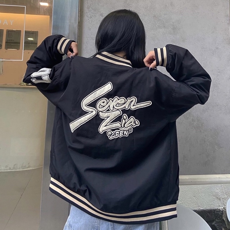 Bomber Jacket - Áo Khoác Dù 2 lớp dày dặn Chữ Thêu nổi 07 SEVENIZA form nam nữ unisex ❤️ JEJUL.store