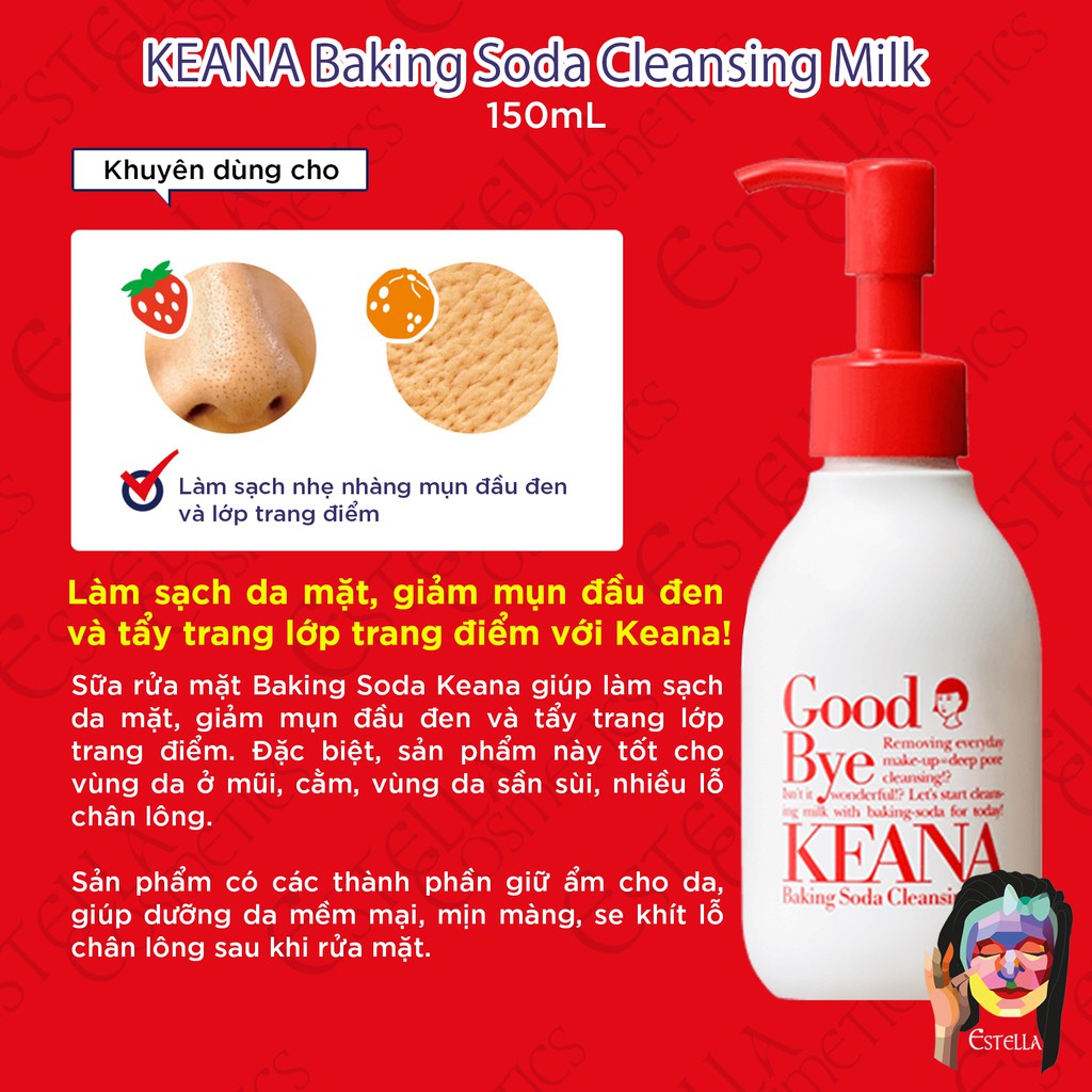 Sữa Rửa Mặt Keana Baking Soda Cleansing Milk 150ml