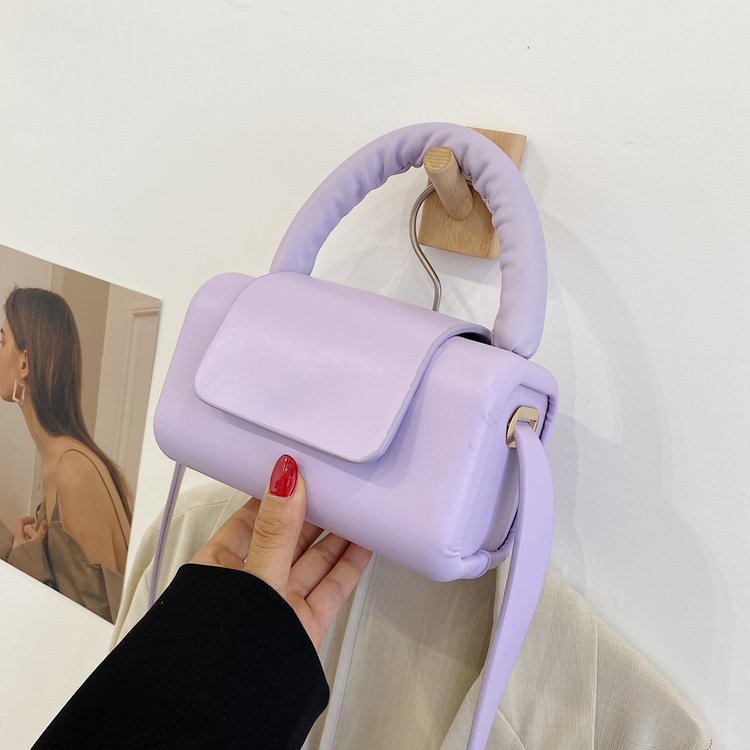 Túi xách da PU màu trơn thời trang 2021 thời trang sành điệu cho nữ