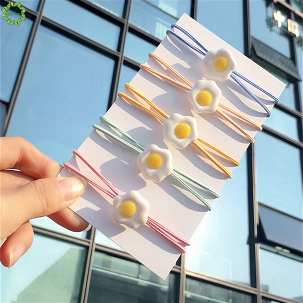 Dây buộc tóc, chun tóc mặt hình trứng ốp la 3D đáng yêu 🍀Clovershop68🍀