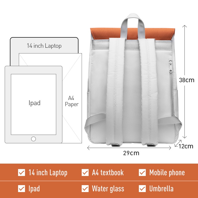 MAH Young Ba lô máy tính xách tay màu tương phản phong cách Hàn Quốc