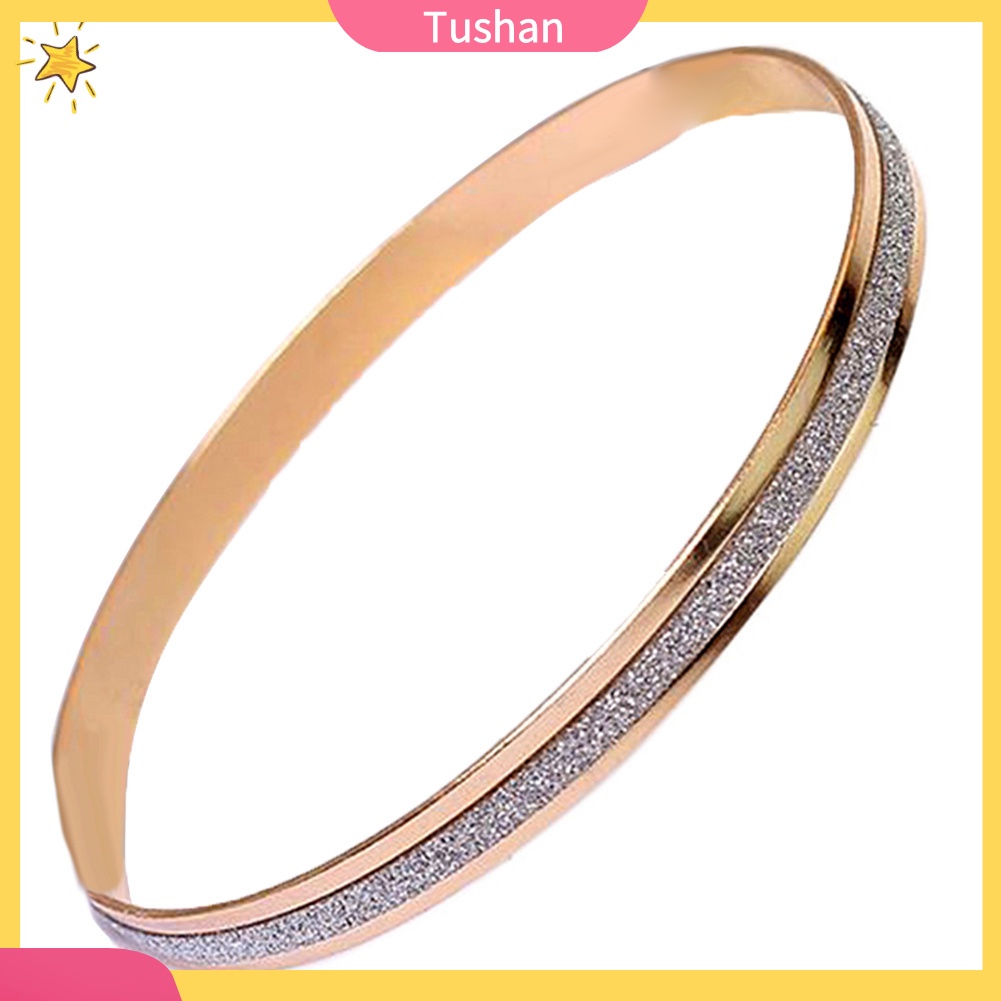 TUSH_1Pc Minimalist Frosted Bangle Bracelet Party Jewelry Women Valentine Day Gift