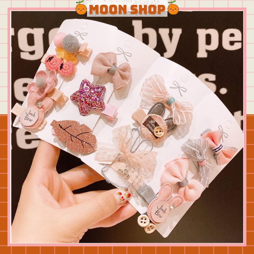 P07 Set 4 Kẹp Tóc Mái Nhiều Hình Dễ Thương Cho Bé Gái
