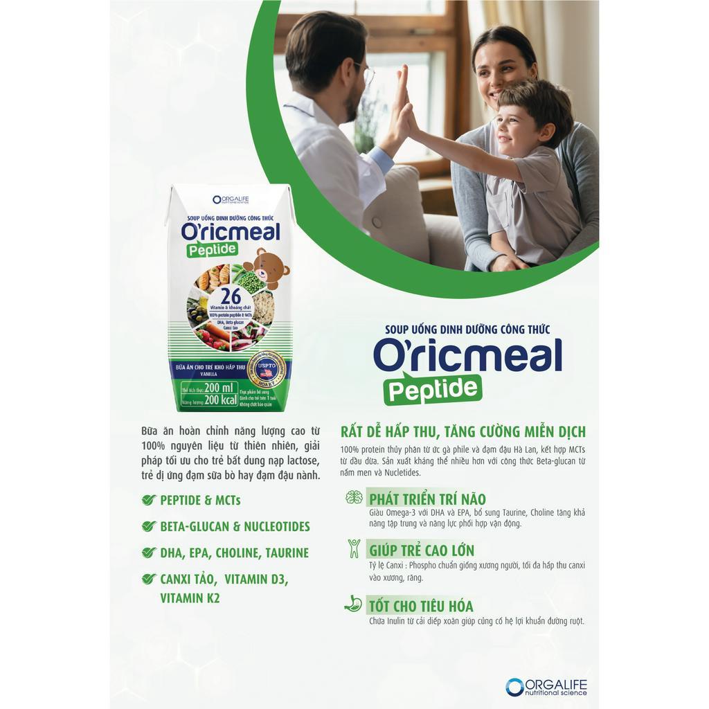 Soup uống dinh dưỡng dễ hấp thu, tăng miễn dịch cho trẻ dị ứng sữa & đậu nành Oricmeal Peptide 36 hộp
