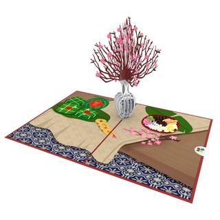 Thiệp 3D pop up Cành đào