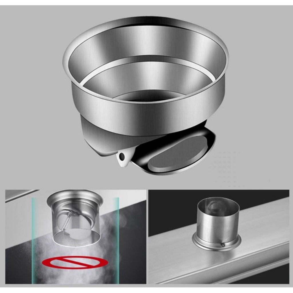 Ga thoát sàn, phễu thu sàn loại dài 30 cm lỗ thoát lệch, thoát cân ,Inox 304.
