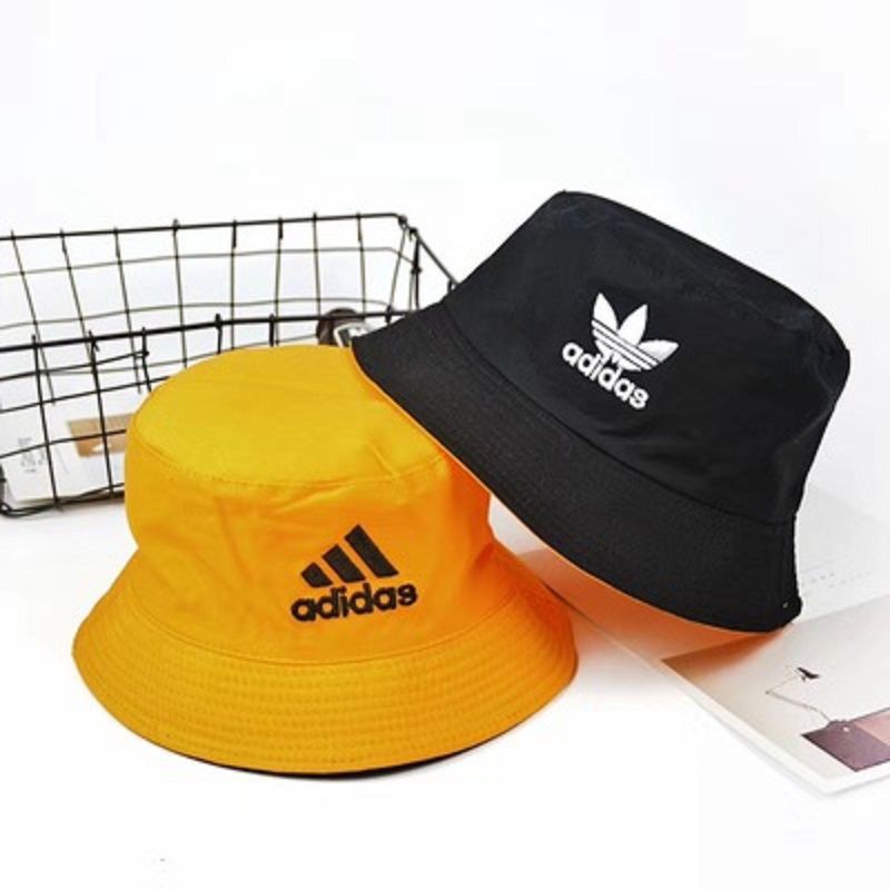 Nón bucket tròn vành Adidas NIKE trơn nhiều màu Cotton phong cách Ulzzang Unisex