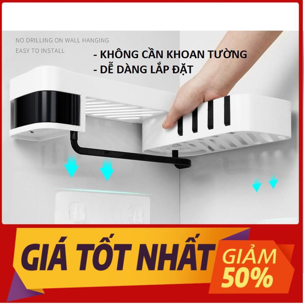 Kệ treo tường để đồ phòng tắm nhà bếp xoay thông minh giá gắn góc hút chân không đựng đa năng trang trí đẹp