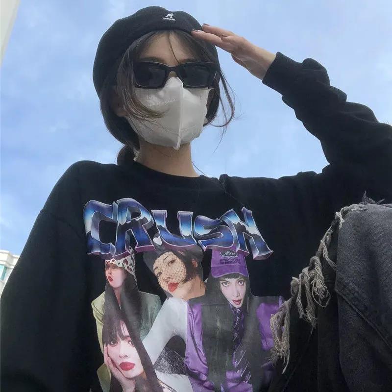 NRVP Áo Thun Nữ Dài Tay Cổ Tròn Thời Trang Hàn