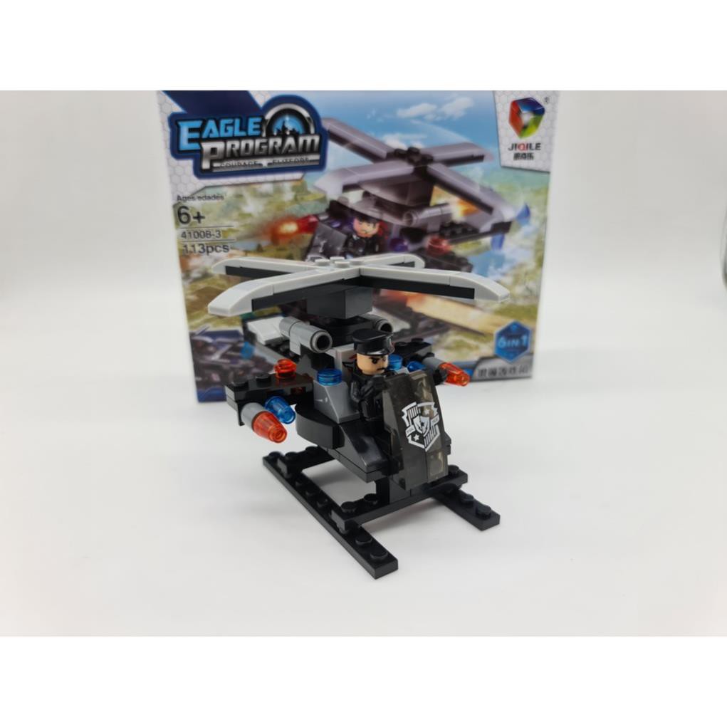 Lego ghép hình Máy Bay Trực Thăng - Helicopter SWAT SP552-3 113pcs