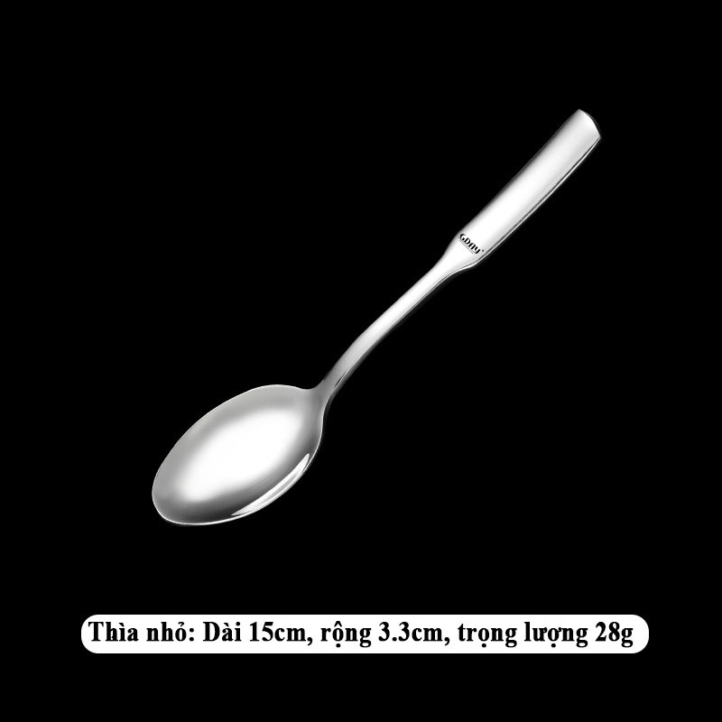 Thìa, muỗng ăn cơm cháo súp inox 304 hàng cao cấp, tiện dụng - LOKING