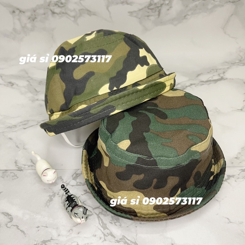 Nón bo tròn lính rằn ri cho bé siu cute thời trang unisex dành cho bé 1 tuổi