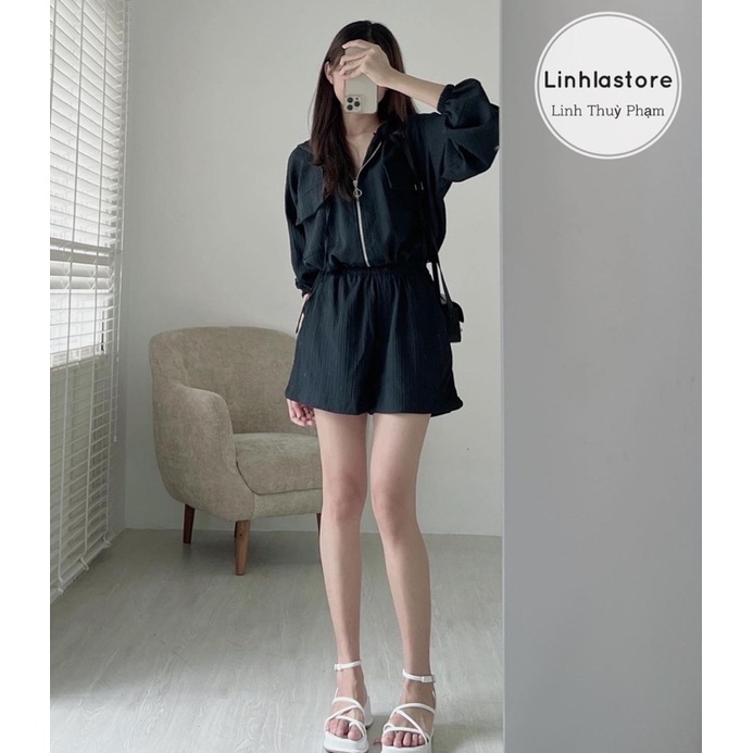 SET ÁO KHOÁC ĐŨI NHĂN KÈM QUẦN SHORT STYLE HÀN QUỐC