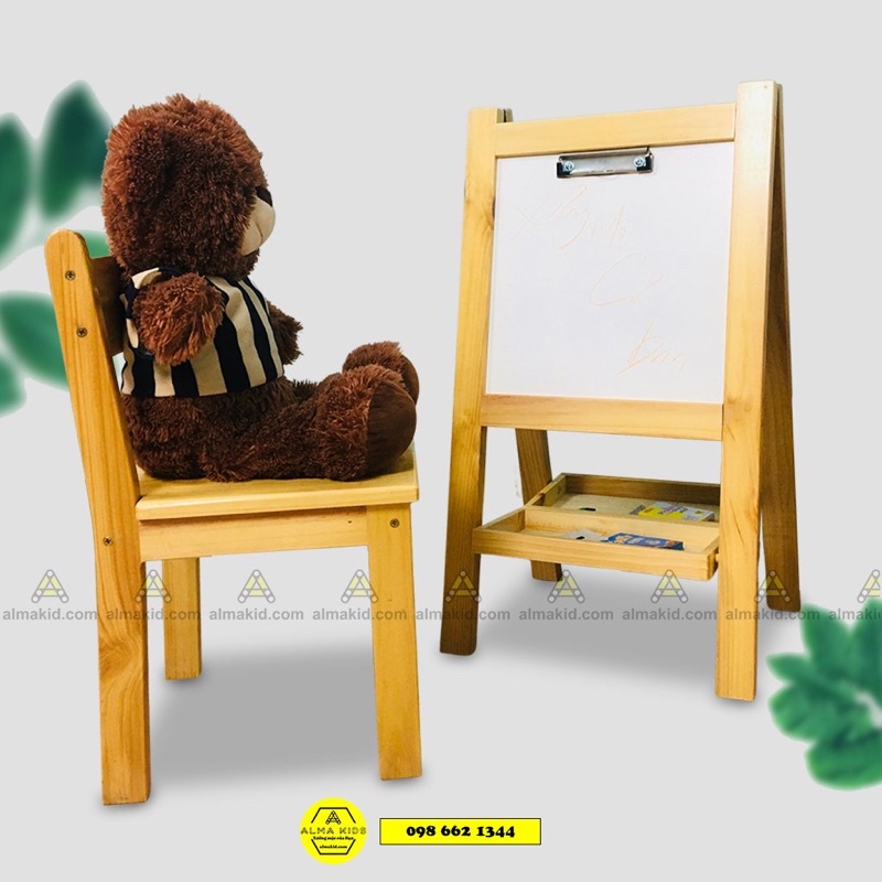 Ghế Gỗ Tự Nhiên Có Tựa Lưng Cho Bé Montessori Ghế Học Sinh