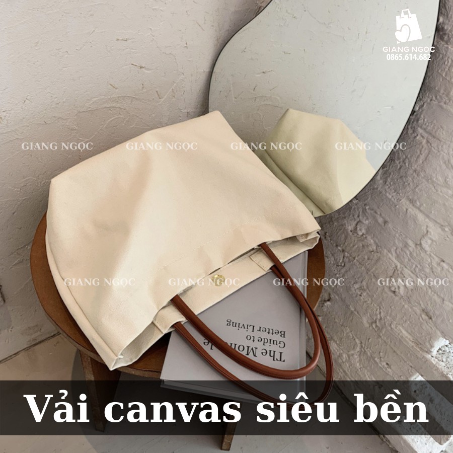 Túi Vải Canvas Cỡ Lớn Phong Cách Hàn Quốc | WebRaoVat - webraovat.net.vn