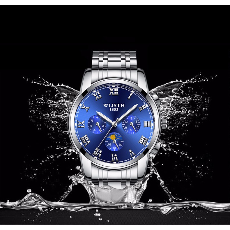 (SIÊU TRỢ GIÁ) Đồng Hồ Nam WLISTH W181 Máy Nhật Kim Dạ Quang Dây Thép Không Gỉ Cao Cấp | BigBuy360 - bigbuy360.vn