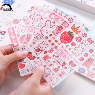 Set 4 Miếng Dán Trang Trí Sổ Tay DIY Hình Thỏ Bunny Dễ Thương