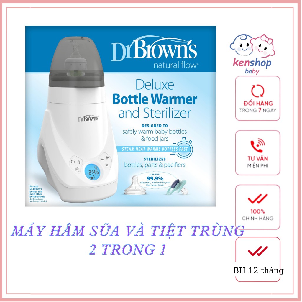 [HÀNG CHÍNH HÃNG]Máy hâm sữa và tiệt trùng Dr.Brown's với công nghệ phun sương 2 trong 1