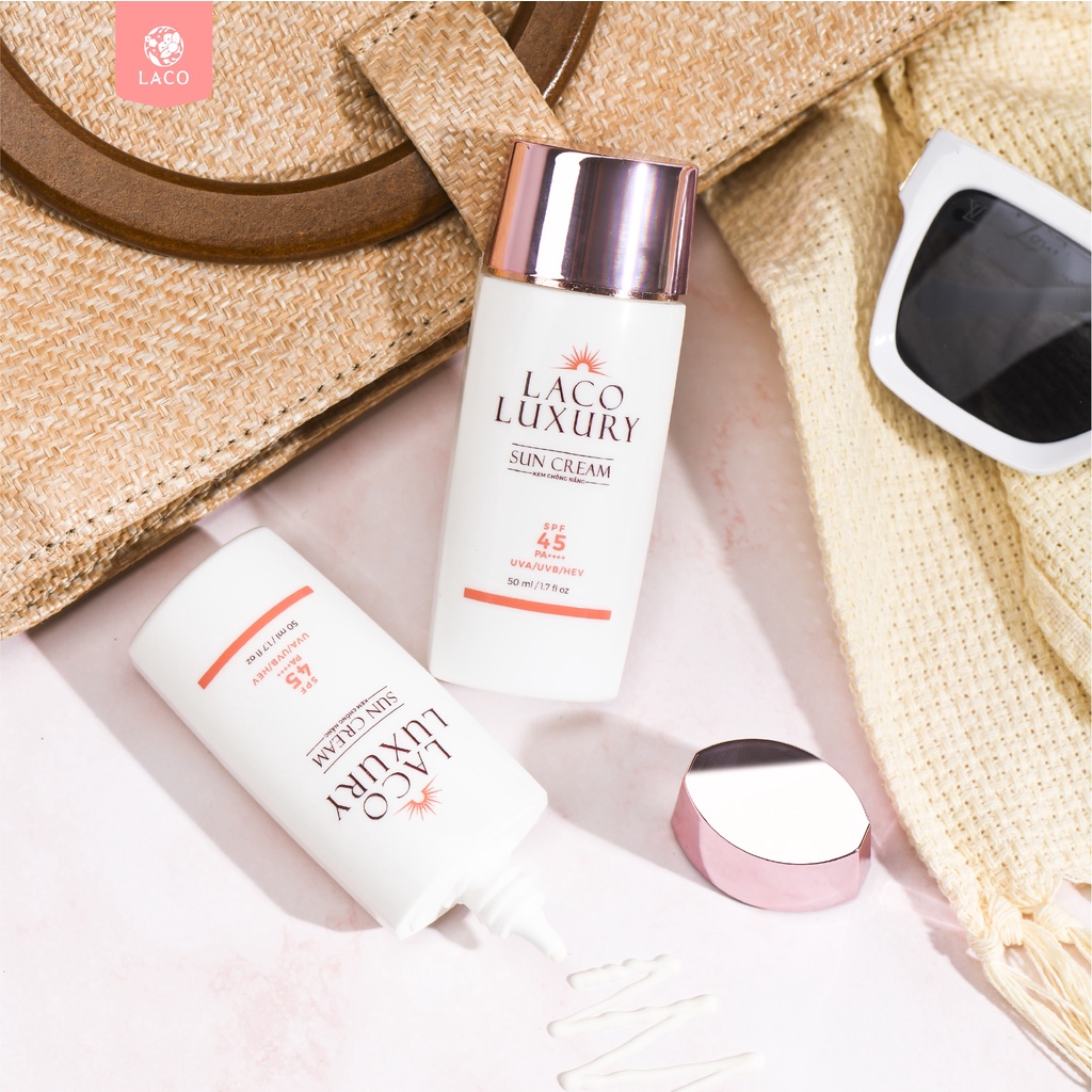 Kem chống nắng Laco Luxury nâng tone, lâu trôi khi gặp nước tuýp 50ml - HL005