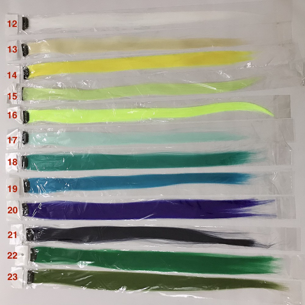 Line tóc kẹp màu tươi xinh từ 12- 23- mua 5 tặng 1 line, mỗi line dài từ 55-60cm nặng 3 gam