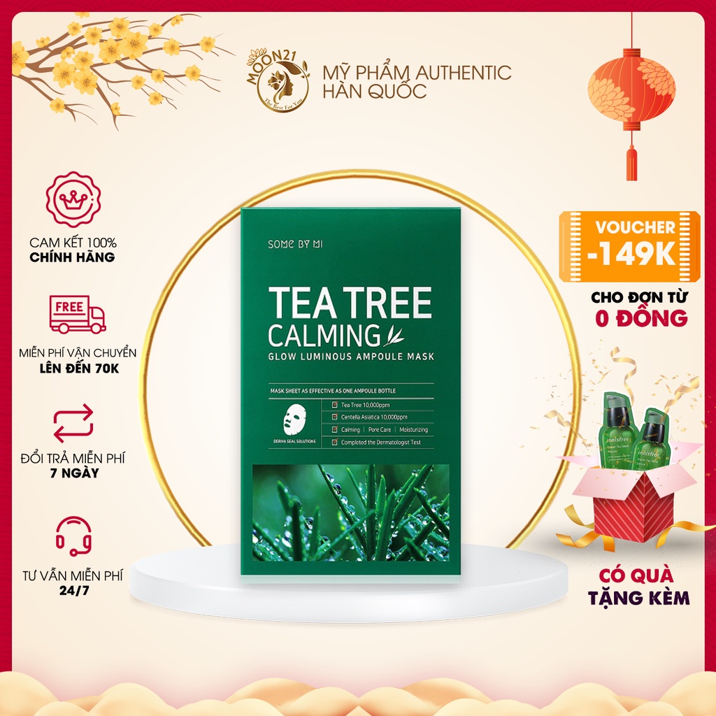 Mặt Nạ Giấy Dưỡng Da Tràm Trà Giảm Mụn SOME BY MI MOON21 TEA TREE CALMING 25ML Chính Hãng HÀN QUỐC