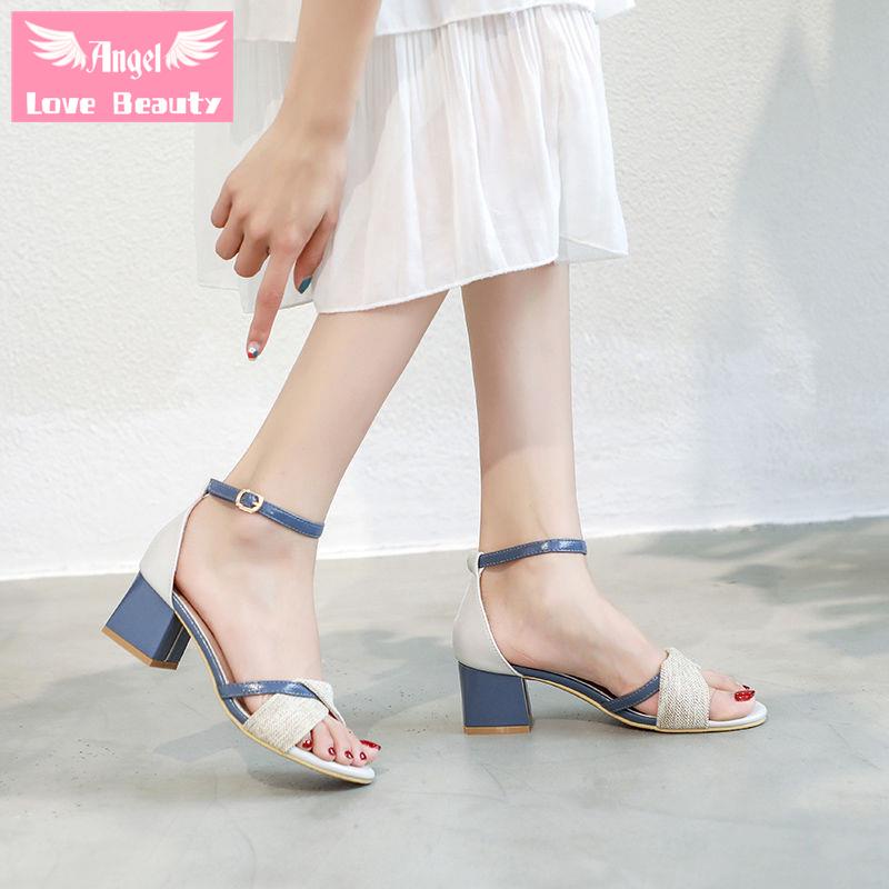Giày Sandal Cao Gót Dày Dặn Cài Khóa Phong Cách La Mã Thời Trang Mùa Hè Hàng Mới Dành Cho Bạn Nữ 2022