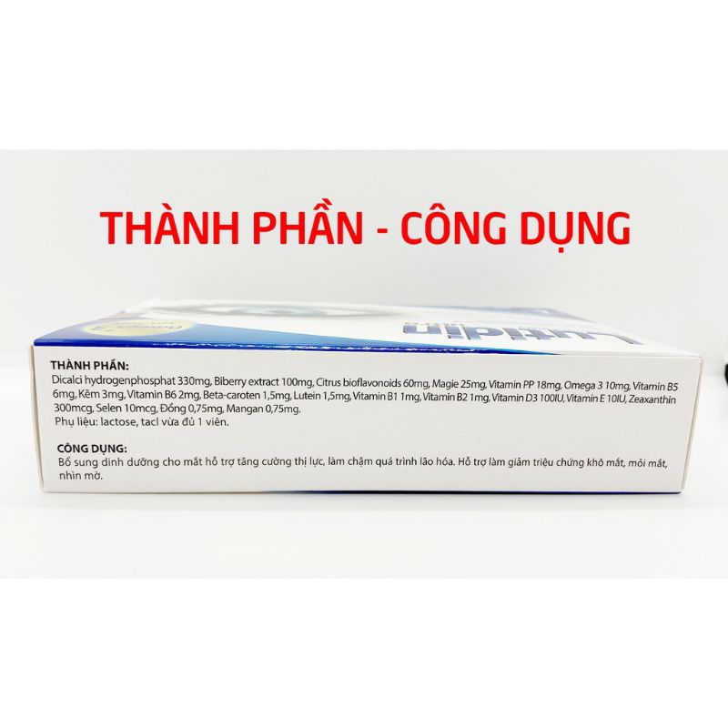 Viên sáng mắt LUTIDIN ULTRA , giúp tăng cường thị lực,giảm khô mắt ,mờ mắt _ Hộp 30 viên