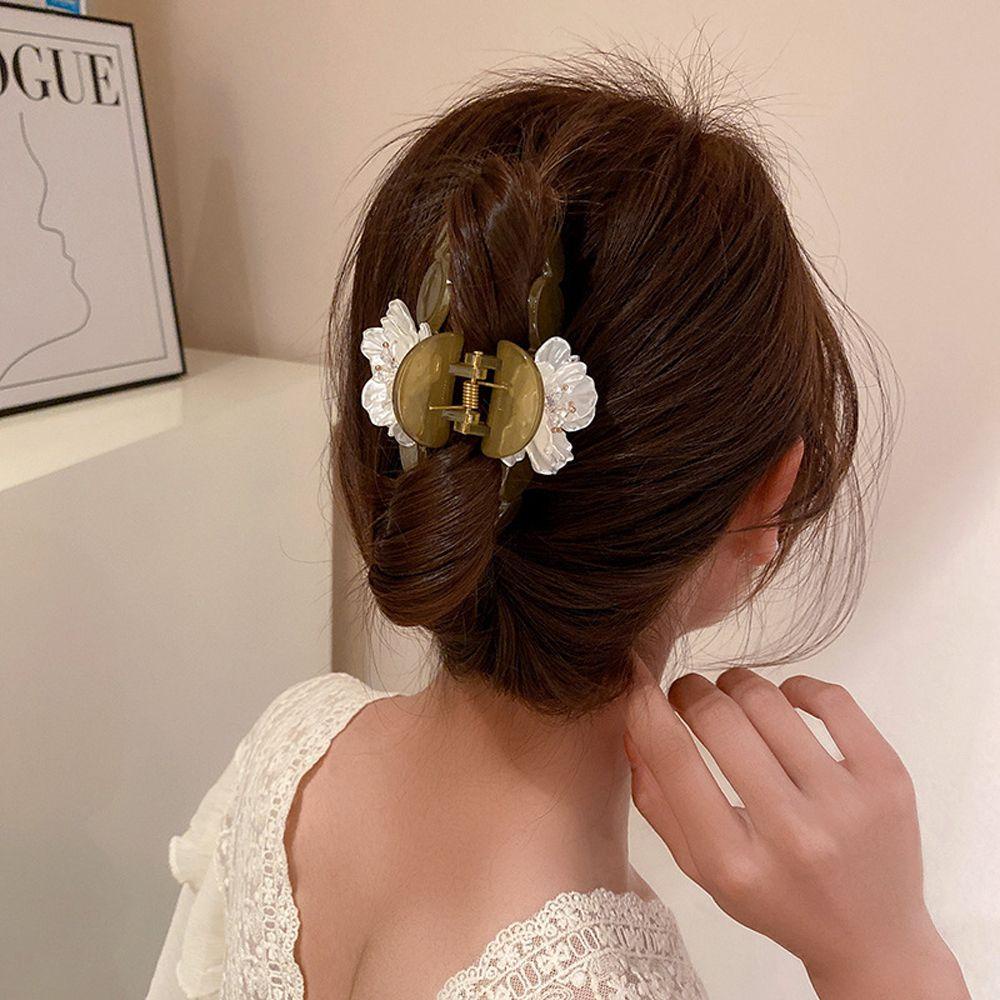 Kẹp Tóc Đuôi Ngựa Hình Hoa Phong Cách Vintage Thanh Lịch Cho Nữ Giá Đỡ