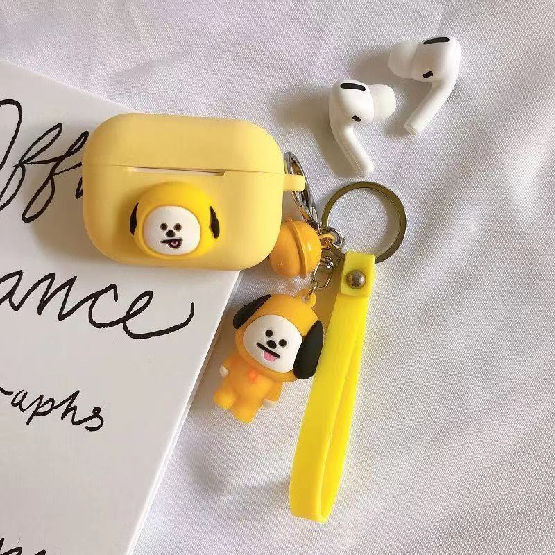 Vỏ Bảo Vệ Hộp Sạc Tai Nghe Airpods 1/2/Pro/Airpods i12 i13 Bằng Silicon Có Dây Đeo