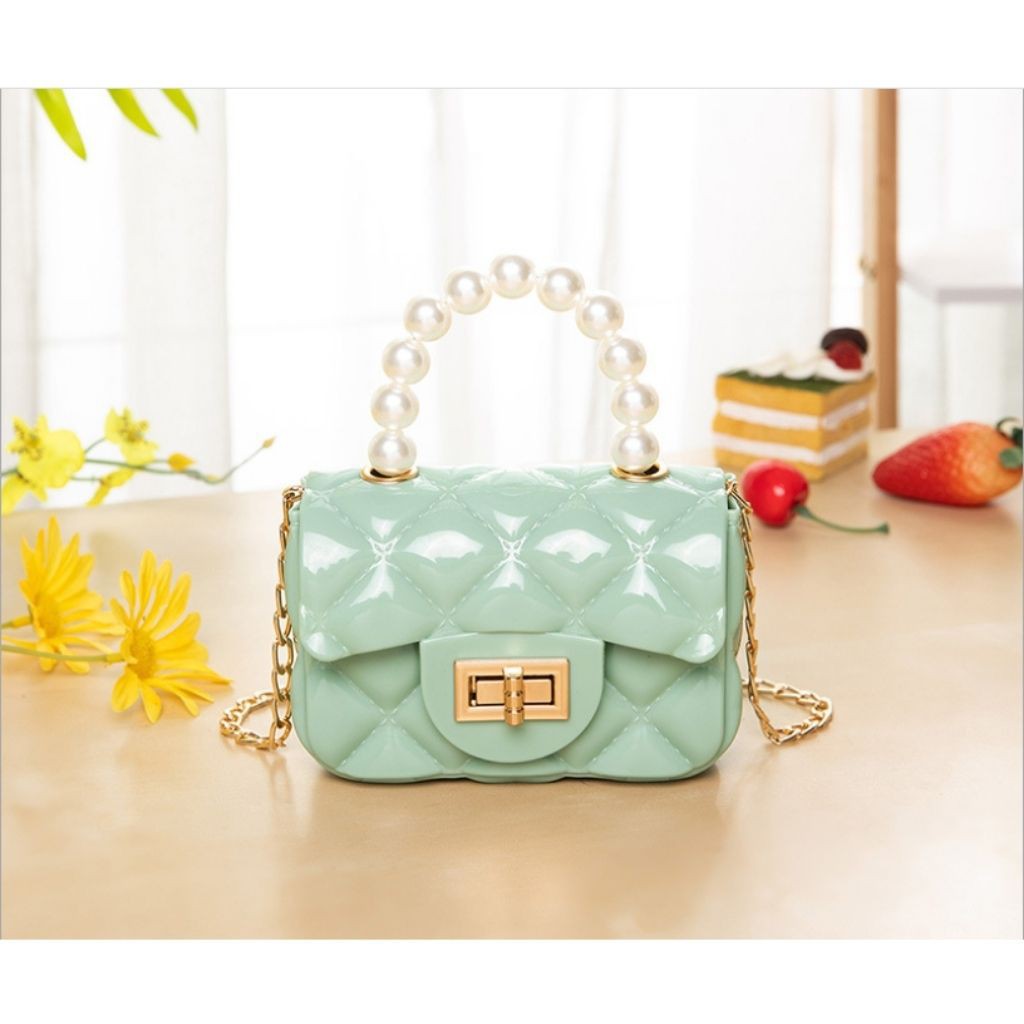 Túi xách nhựa mini cho bé FUHA, túi quai ngọc xinh xắn cho bé gái