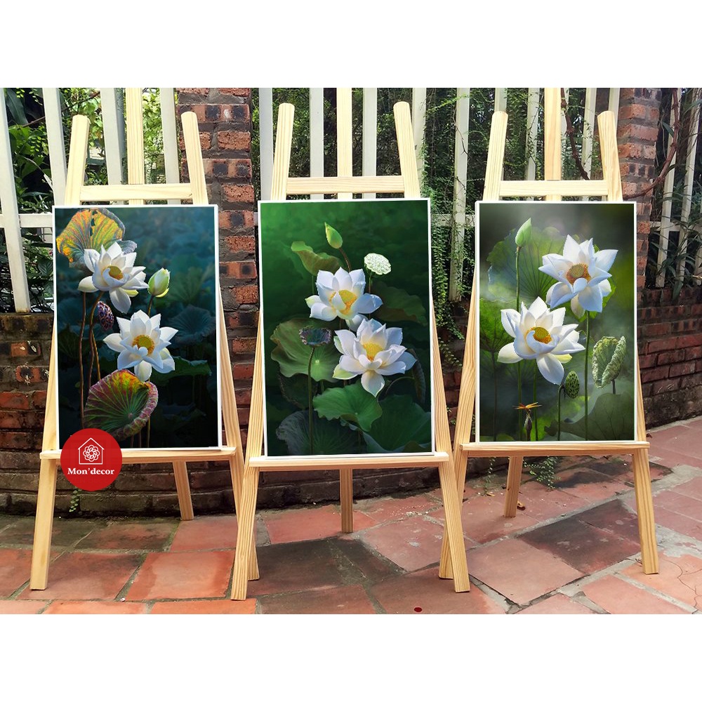 Tranh treo phòng khách, tranh treo phòng trang trí Mon'decor 🌻 3 bức Siêu to 🌻 khung nổi siêu bền