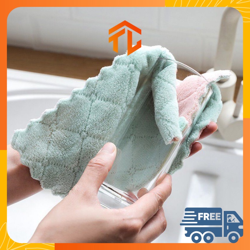 Khăn lau bếp gia dụng mẫu mới 2 mặt siêu thấm hút