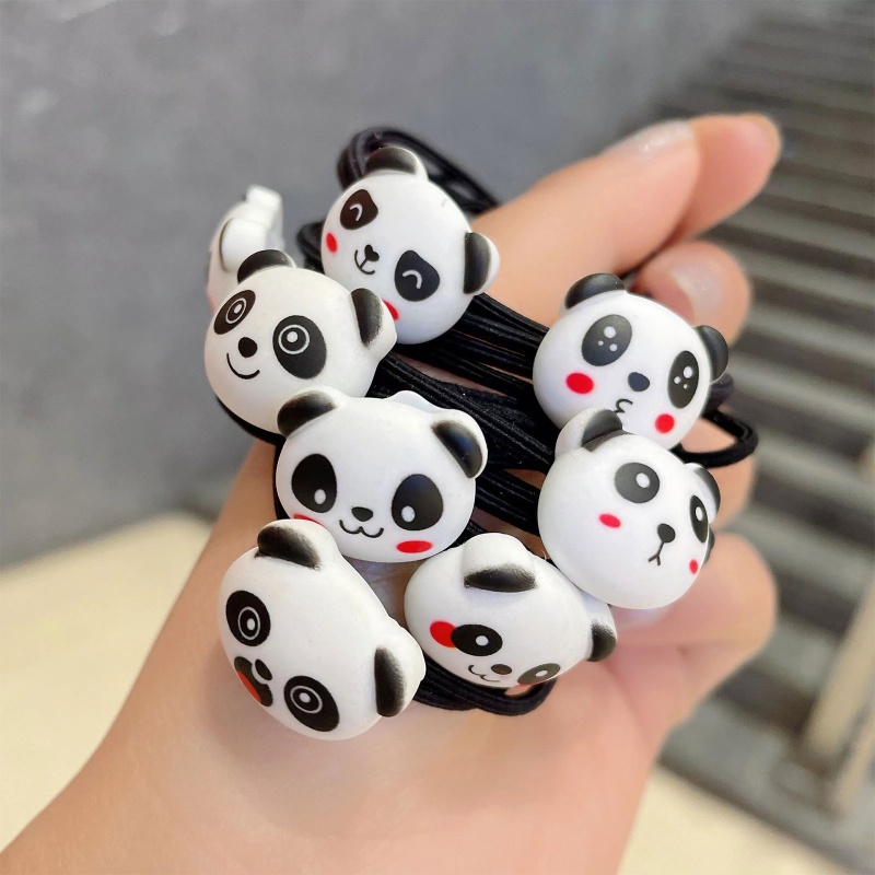 Bộ 3 Dây Cột Tóc Hình Gấu Trúc Hoạt Hình Dễ Thương