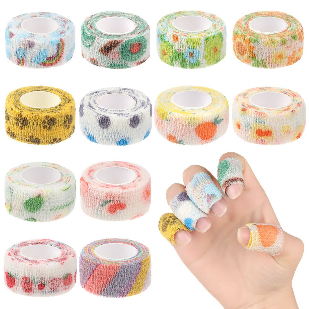 Krny Ngón Tay Bảo Vệ Tự dính Băng Thun Hoạt Hình Khớp Đầu Gối Băng