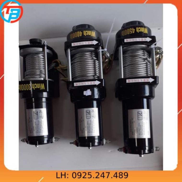 Tời điện 12V /24V ắc quy 4000lbs &amp;4500lb CÁP THÉP Thái Bình Vina