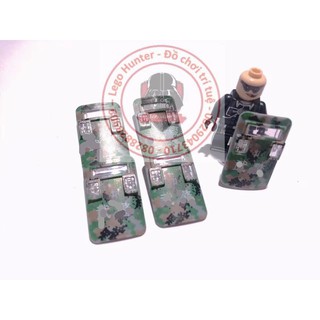 Xếp Hình Army Swat Phụ kiện minifigures : Khiên - lá chắn màu ngụy trang camo xanh