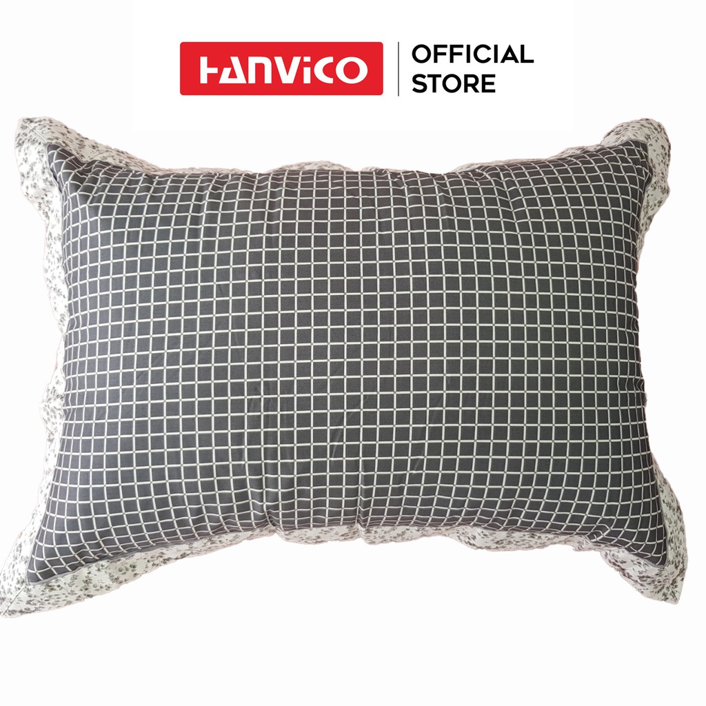 Đôi vỏ gối 45x65 HANVICO 100% cotton cao cấp có khóa kéo chống nhăn, xù